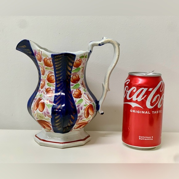 19th Century Vintage Gaudy Welsh Glamorgan Octagonal Soft Paste Pitcher Jug - Picture 2 of 16